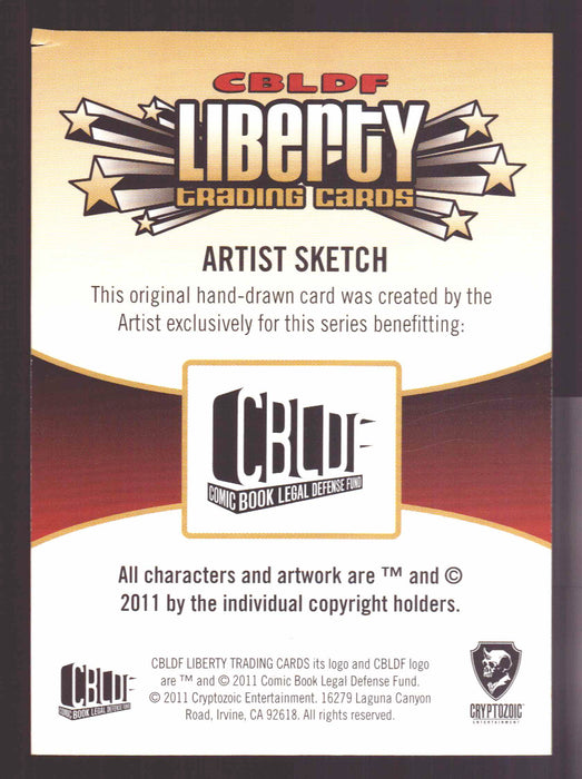 2011 Cryptozoic CBLDF Liberty Artist Sketch Card by Erik Larson - TvMovieCards.com