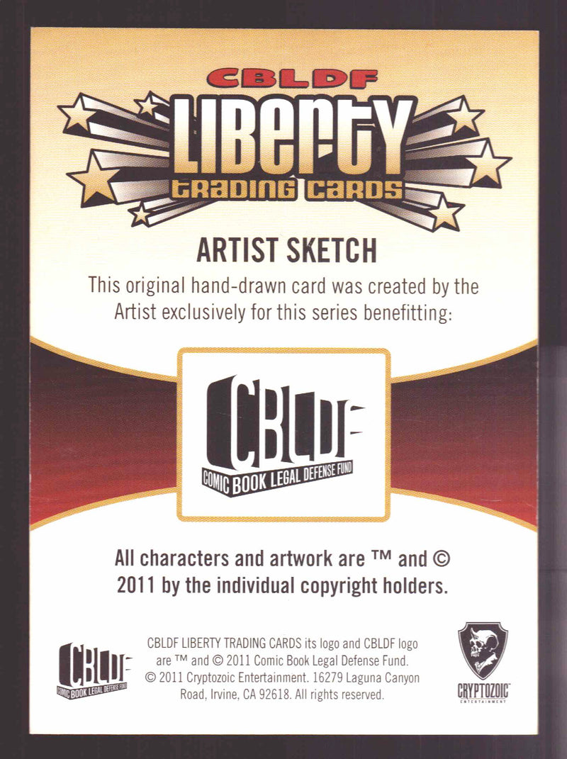 2011 Cryptozoic CBLDF Liberty Artist Sketch Card by Victor "Victomon" Rodriguez - TvMovieCards.com
