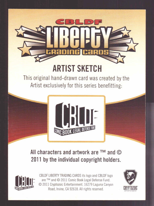 2011 Cryptozoic CBLDF Liberty Artist Sketch Card by Victor "Victomon" Rodriguez - TvMovieCards.com
