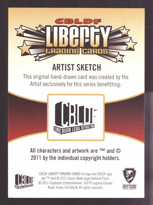 2011 Cryptozoic CBLDF Liberty Artist Sketch Card by Victor "Victomon" Rodriguez - TvMovieCards.com