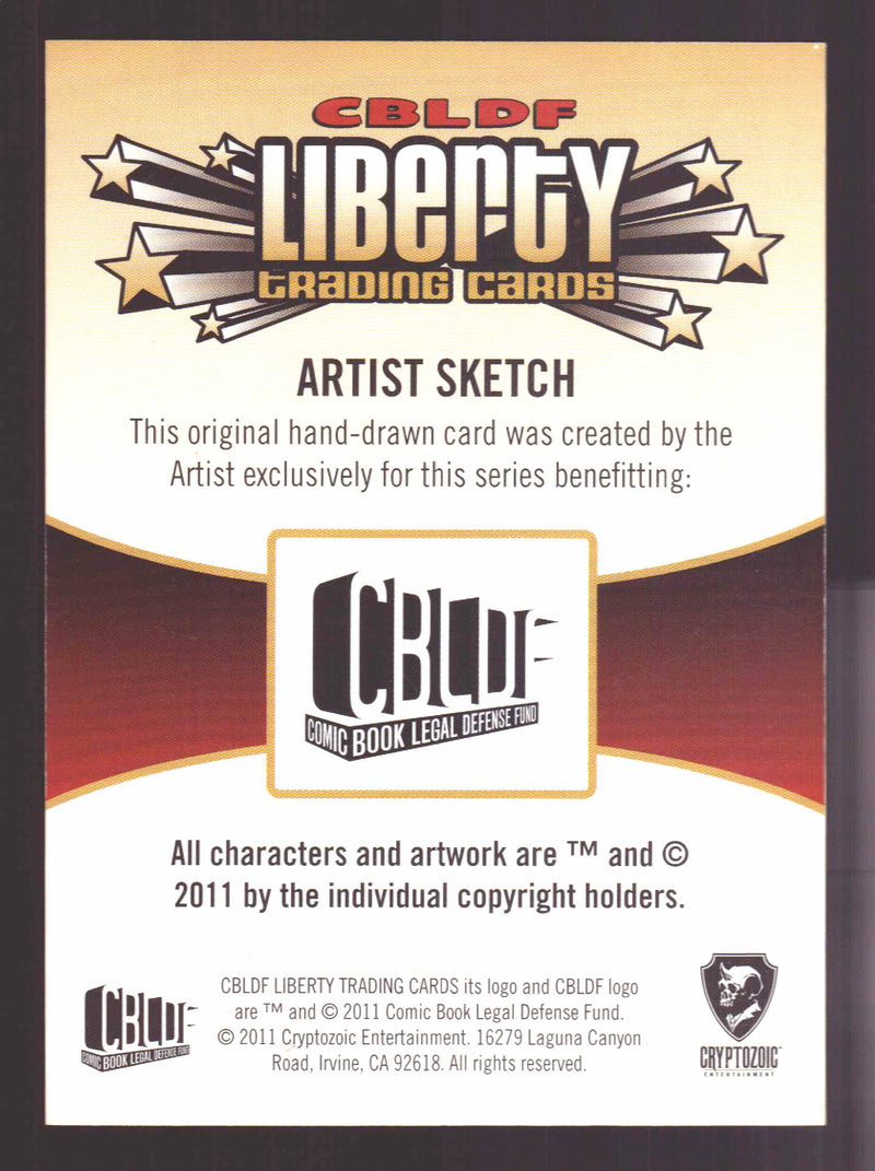 2011 Cryptozoic CBLDF Liberty Artist Sketch Card by Victor "Victomon" Rodriguez - TvMovieCards.com