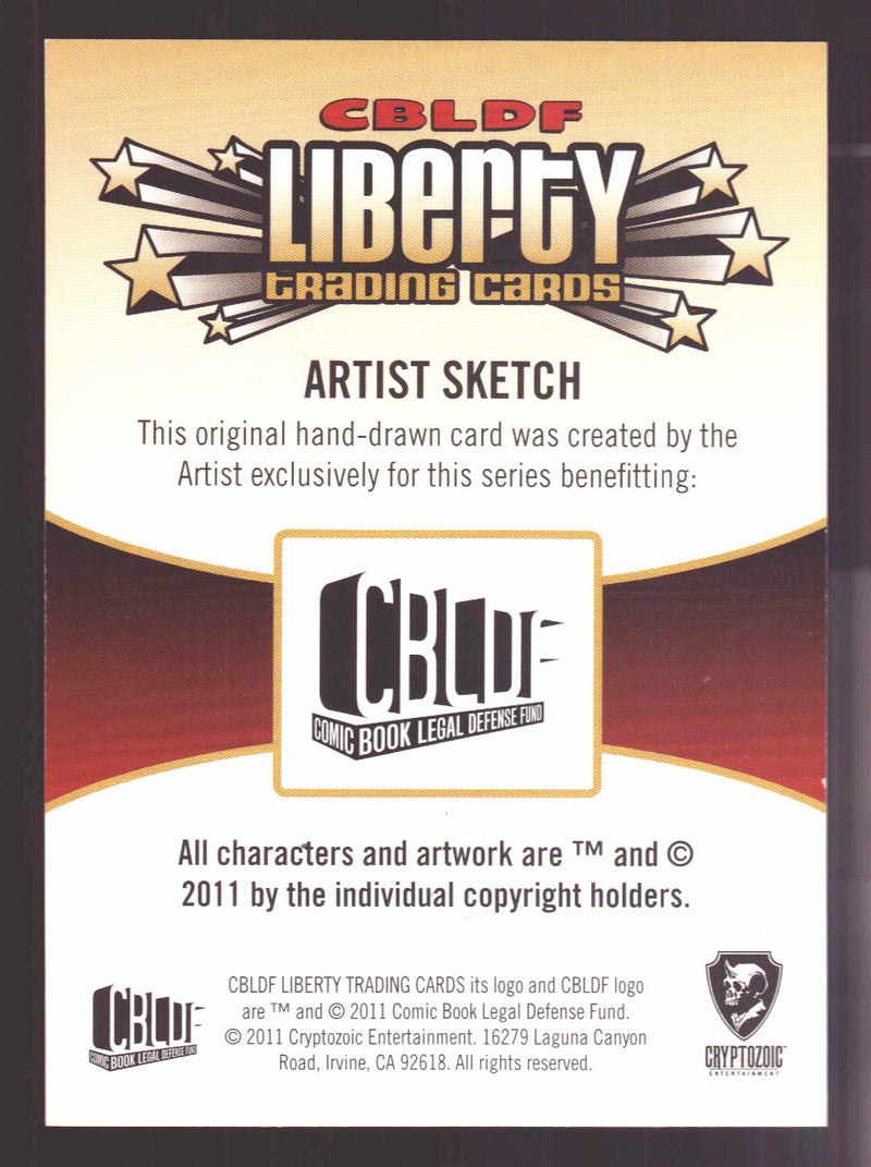 2011 Cryptozoic CBLDF Liberty Hand drawn Artist Sketch Card by Frank Quitely - TvMovieCards.com