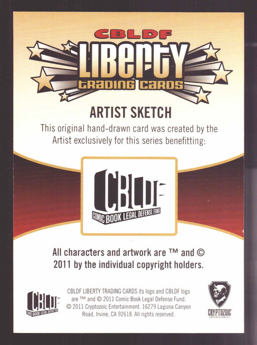 2011 Cryptozoic CBLDF Liberty Hand drawn Artist Sketch Card by Frank Quitely - TvMovieCards.com