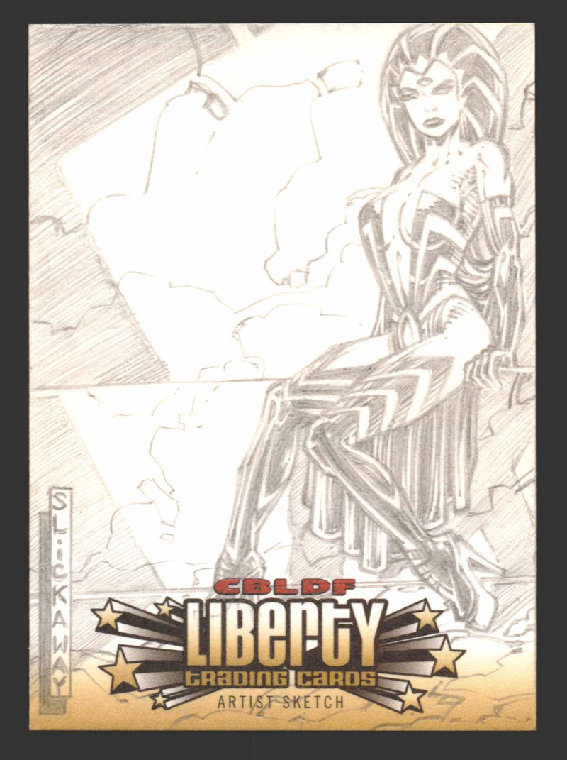 2011 Cryptozoic CBLDF Liberty Artist Sketch Card by Larry 'Slickaway' Schlekewy - TvMovieCards.com