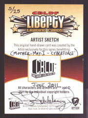 2011 Cryptozoic CBLDF Liberty Artist Sketch Card by Larry 'Slickaway' Schlekewy - TvMovieCards.com