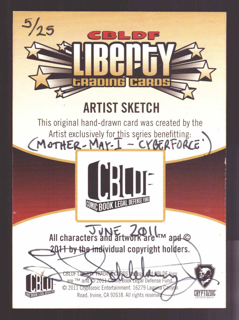 2011 Cryptozoic CBLDF Liberty Artist Sketch Card by Larry 'Slickaway' Schlekewy - TvMovieCards.com