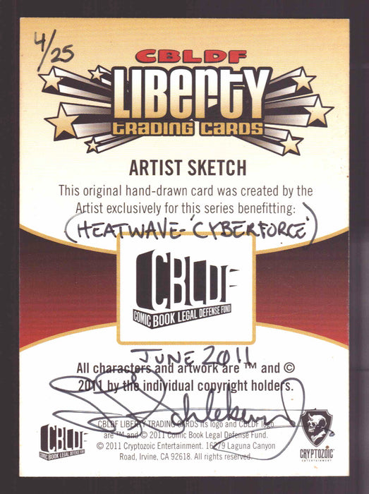 2011 Cryptozoic CBLDF Liberty Artist Sketch Card by Larry 'Slickaway' Schlekewy - TvMovieCards.com