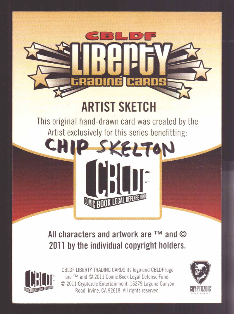 2011 Cryptozoic CBLDF Liberty Artist Sketch Card by Chip Skelton - TvMovieCards.com