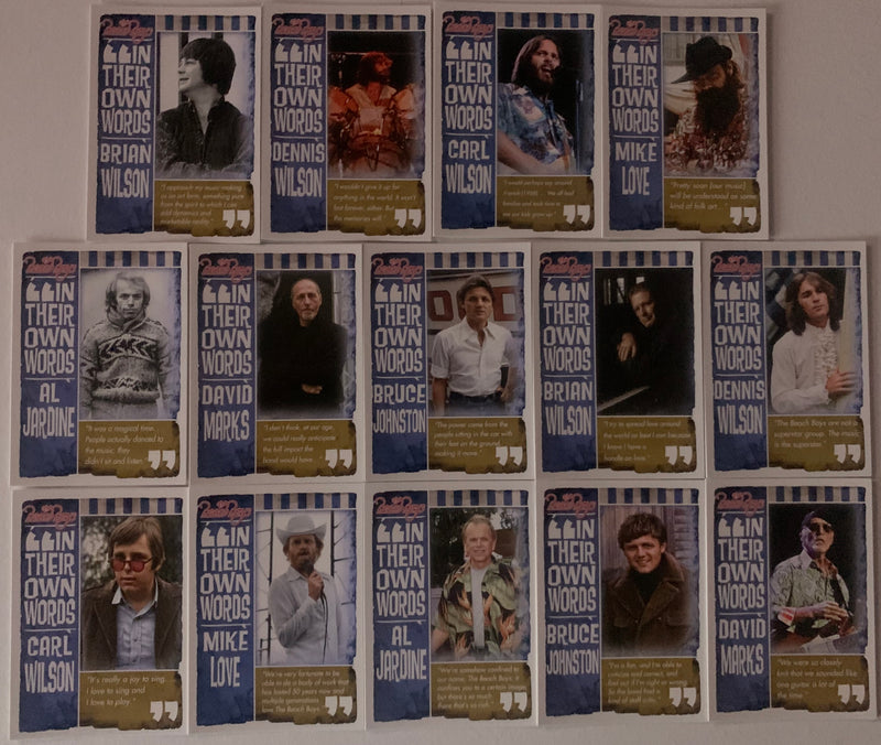 The Beach Boys 50th Anniversary In Their Own Words Chase Card Set (14) Panini   - TvMovieCards.com