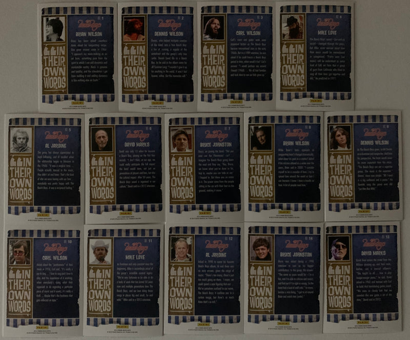 The Beach Boys 50th Anniversary In Their Own Words Chase Card Set (14) Panini   - TvMovieCards.com