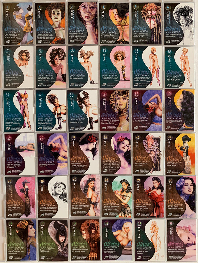 Olivia New Models Base Card Set 72 Cards Comic Images 2001   - TvMovieCards.com