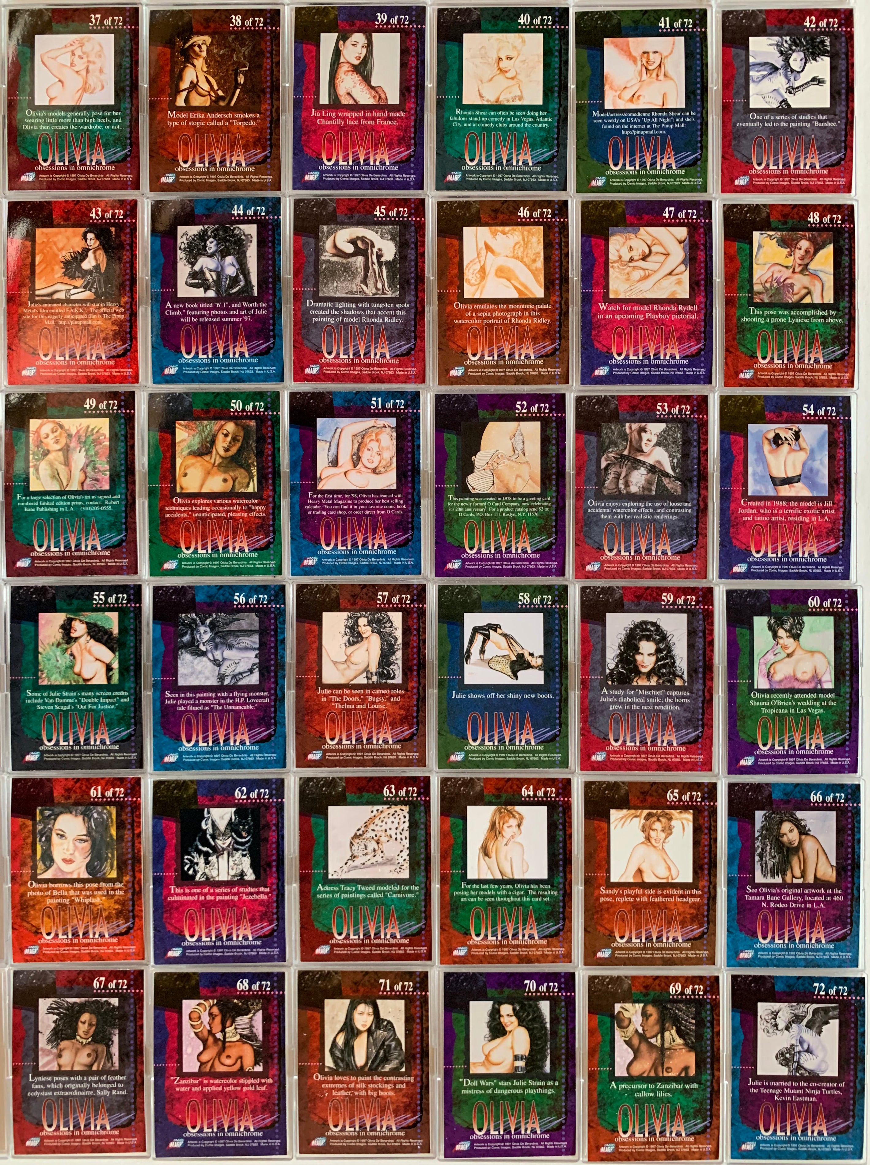 Olivia Obsessions in Omnichrome Base Card Set 72 Cards Comic