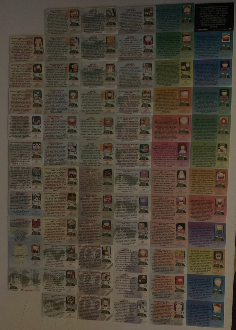 South Park Tv Show Base Card Set of 70 Cards Comedy Central Comic Images 1998 - TvMovieCards.com