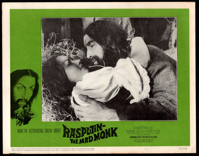 1966 Rasputin: The Mad Monk Lobby Card 11x14 Christopher Lee Barbara Shelley - TvMovieCards.com