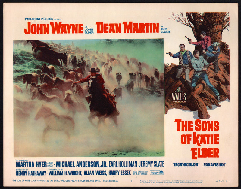 1965 The Sons of Katie Elder #2 Lobby Card 11x14 John Wayne Dean Martin Martha H - TvMovieCards.com