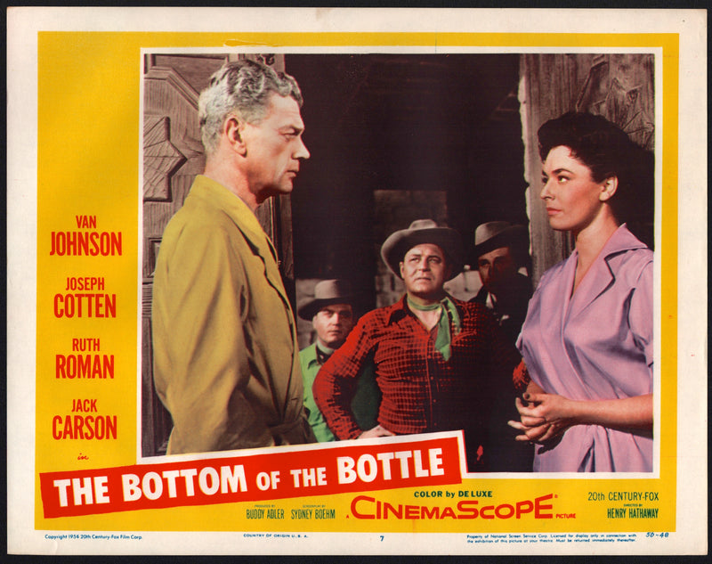 1956 The Bottom of the Bottle #7 Lobby Card 11x14 Van Johnson Joseph Cotten - TvMovieCards.com