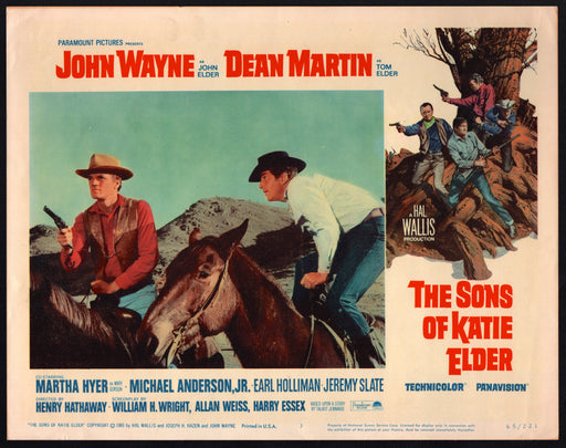 1965 The Sons of Katie Elder #3 Lobby Card 11x14 John Wayne Dean Martin Martha Hyer - TvMovieCards.com