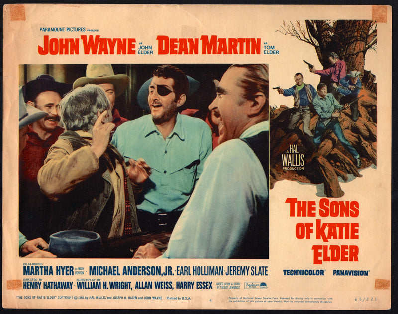 1965 The Sons of Katie Elder #4 Lobby Card 11x14 John Wayne Dean Martin Martha H - TvMovieCards.com