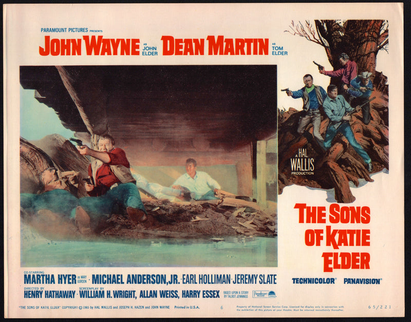 1965 The Sons of Katie Elder #6 Lobby Card 11x14 John Wayne Dean Martin Martha H - TvMovieCards.com