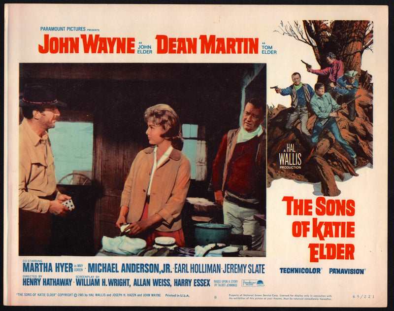 1965 The Sons of Katie Elder #8 Lobby Card 11x14 John Wayne Dean Martin Martha H - TvMovieCards.com