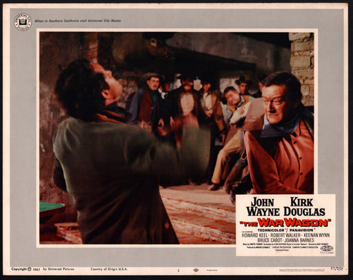 1967 The War Wagon #1 Lobby Card 11x14 John Wayne Kirk Douglas Howard Keel - TvMovieCards.com