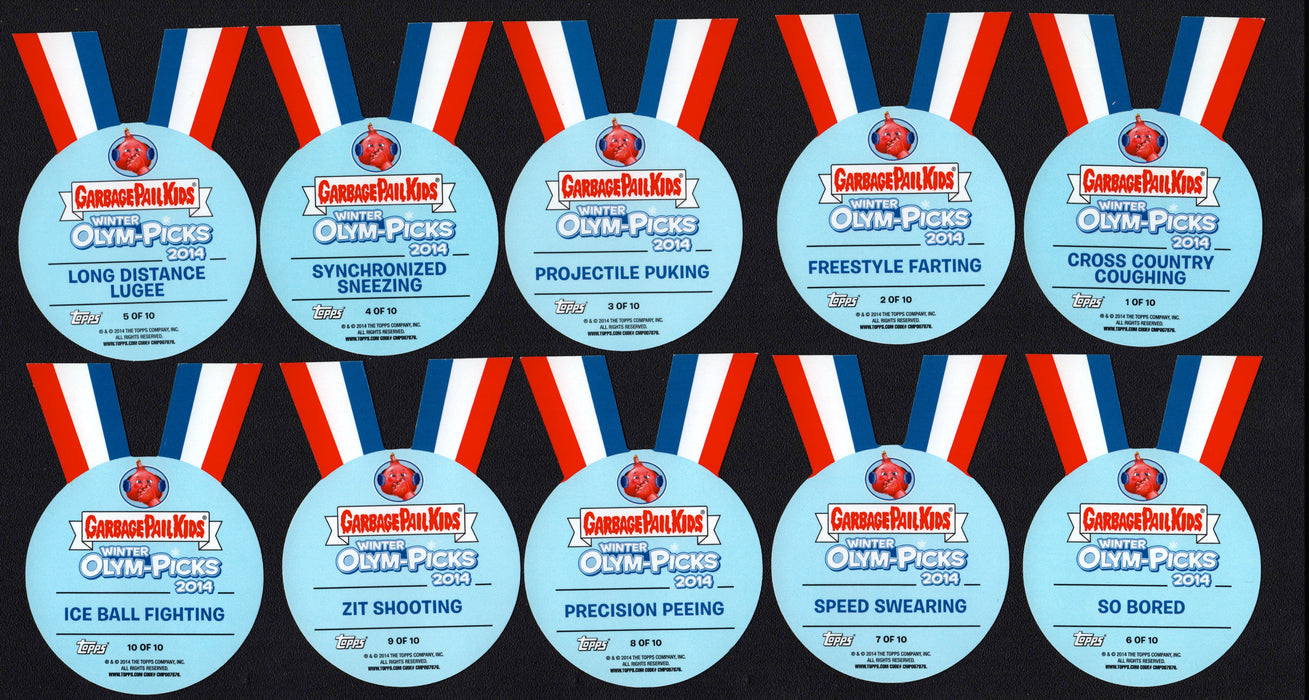 2014 Garbage Pail Kids Series 1 Olym-Picks Medal Silver 10 Card Set - TvMovieCards.com