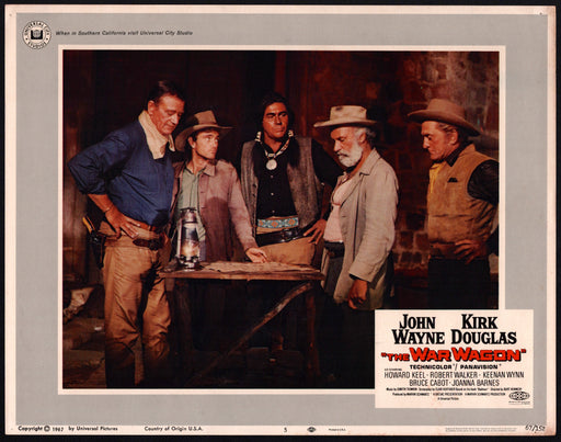 1967 The War Wagon #5 Lobby Card 11x14 John Wayne Kirk Douglas Howard Keel - TvMovieCards.com