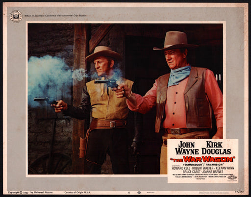 1967 The War Wagon #6 Lobby Card 11x14 John Wayne Kirk Douglas Howard Keel - TvMovieCards.com