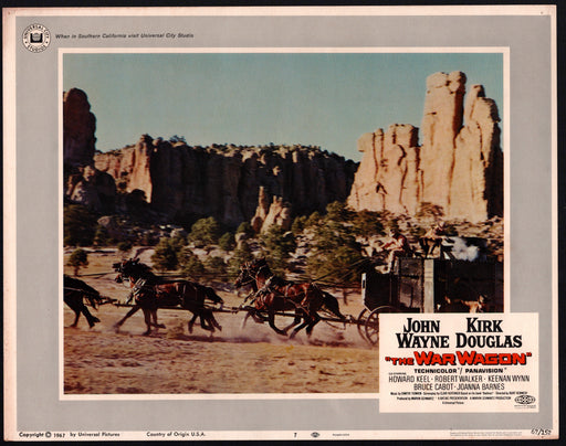 1967 The War Wagon #7 Lobby Card 11x14 John Wayne Kirk Douglas Howard Keel - TvMovieCards.com