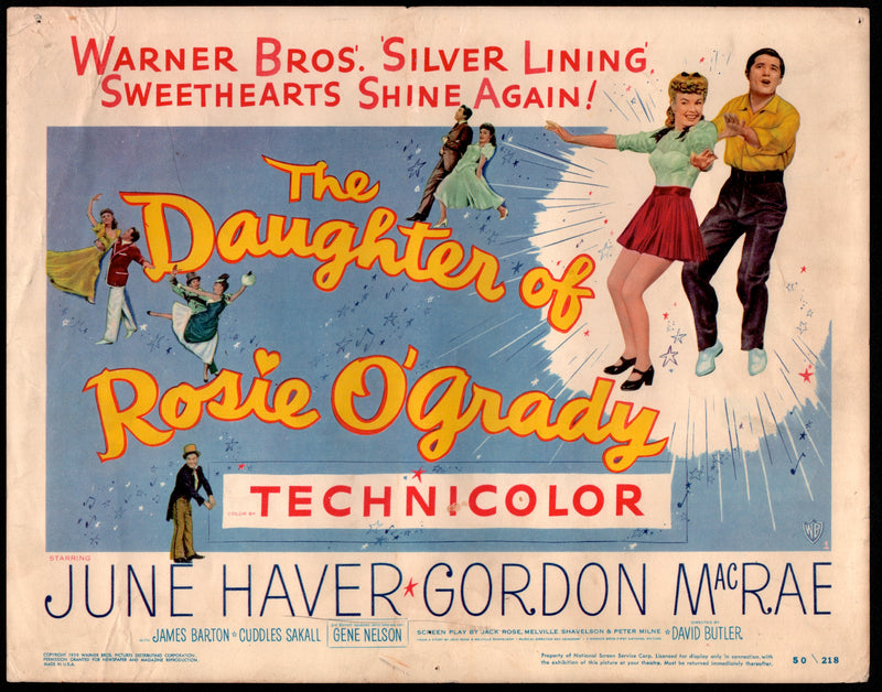 1950 The Daughter of Rosie O'Grady #1 Lobby Card 11x14 June Haver Gordon MacRae - TvMovieCards.com
