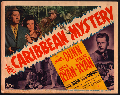 1945 Caribbean Mystery Lobby Card 11x14 James Dunn Sheila Ryan Edward Ryan - TvMovieCards.com