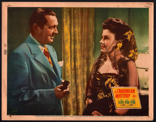 1945 Caribbean Mystery Lobby Card 11x14 James Dunn Sheila Ryan Edward Ryan - TvMovieCards.com