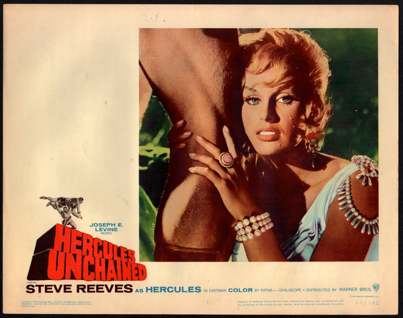 1960 Hercules Unchained #1 Lobby Card 11x14 Steve Reeves Sylva Koscina Gabriele - TvMovieCards.com