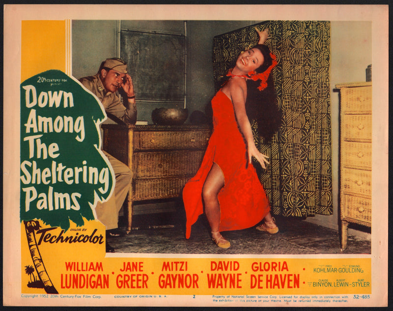 1952 Down Among the Sheltering Palms #2 Lobby Card 11x14 Mitzi Gaynor - TvMovieCards.com