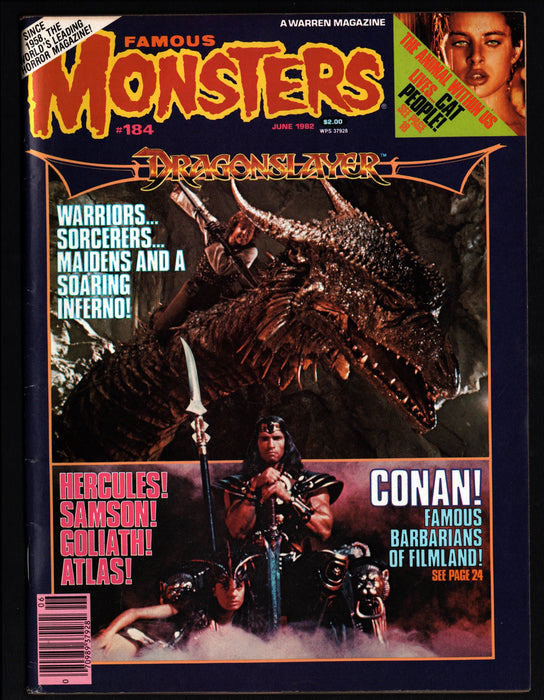 1982 Famous Monsters of Filmland Magazine #184 Dragonslayer / Conan - TvMovieCards.com