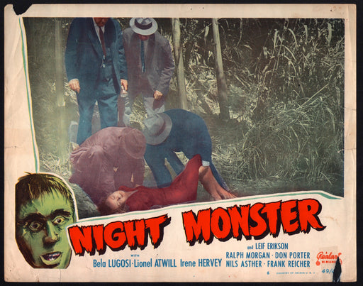 1944R Night Monster #6 Lobby Card 11x14 Bela Lugosi Lionel Atwill Leif Erickson - TvMovieCards.com