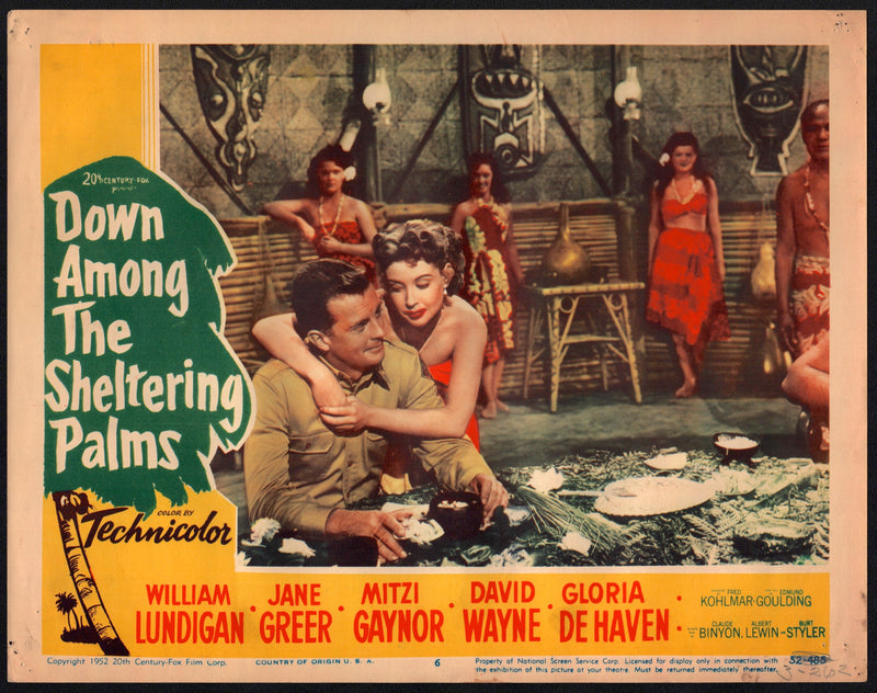 1952 Down Among the Sheltering Palms #6 Lobby Card 11x14 Mitzi Gaynor - TvMovieCards.com