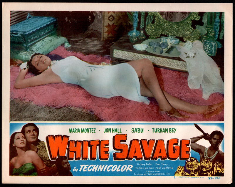 1949 White Savage #6 Lobby Card 11x14 Maria Montez Jon Hall Sabu - TvMovieCards.com