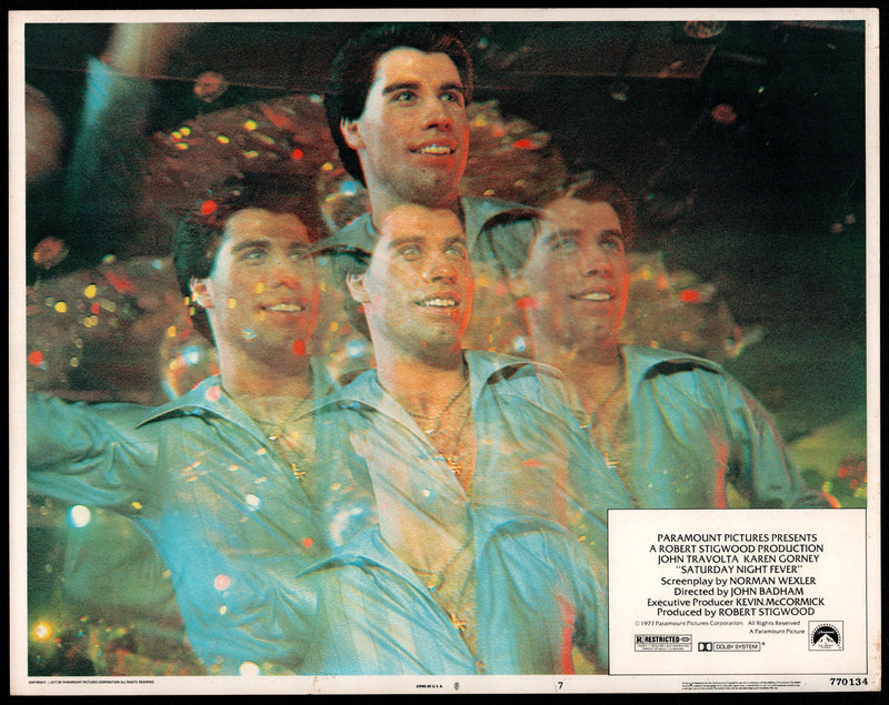 1977 Saturday Night Fever #7 Lobby Card 11x14 John Travolta Karen Lynn Gorney - TvMovieCards.com