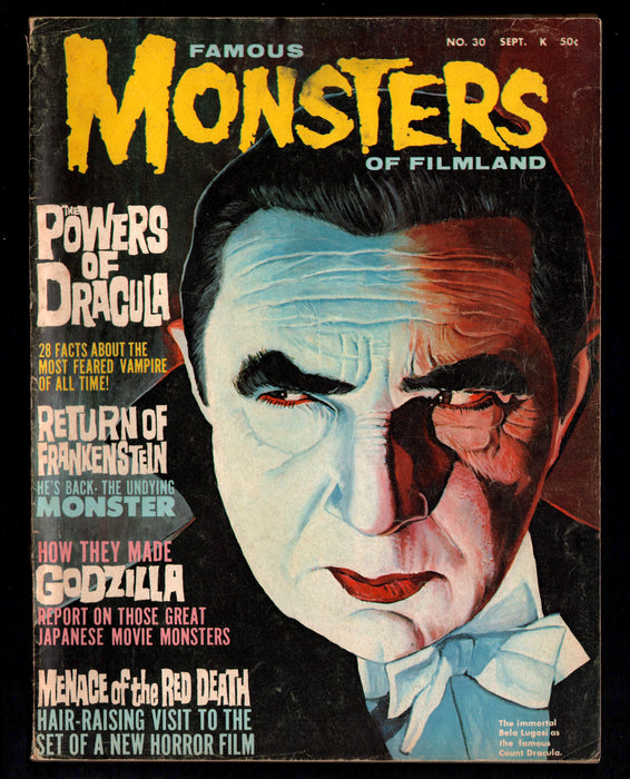 1964 Famous Monsters of Filmland Magazine #30 Bela Lugosi as Count Dracula - TvMovieCards.com