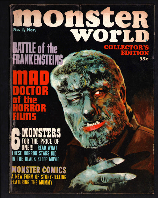 1964 Monster World Magazine #1 The Wolfman / Frankenstein - TvMovieCards.com