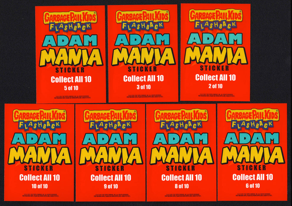 2011 Garbage Pail Kids Flashback Series 2 Adam Mania Pink 7 Card Lot - TvMovieCards.com