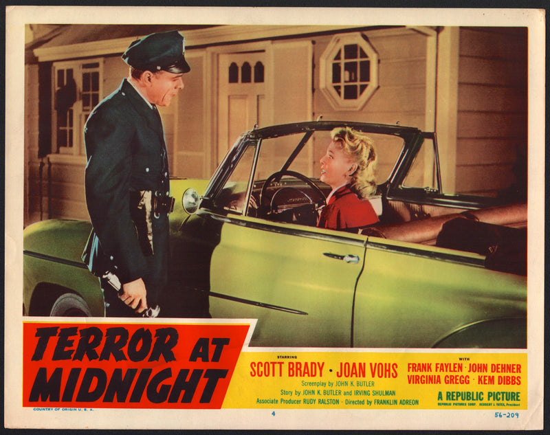 1956 Terror at Midnight #4 Lobby Card 11x14 Scott Brady Joan Vohs Frank Faylen - TvMovieCards.com