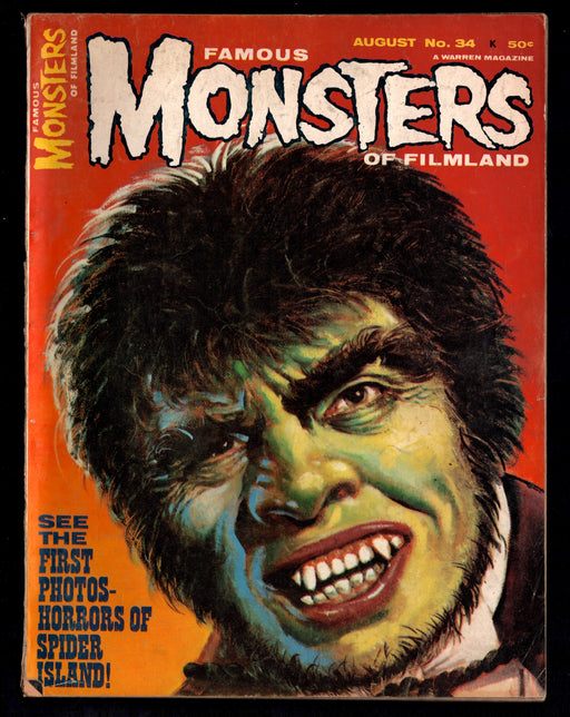 1965 Famous Monsters of Filmland Magazine #34 Mr. Hyde Cover Warren - TvMovieCards.com