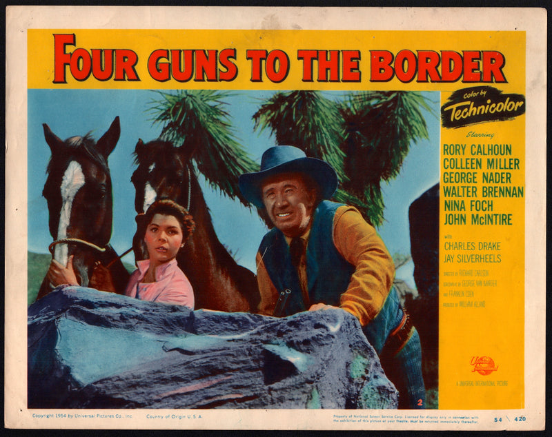 1954 Four Guns to the Border #2 Lobby Card 11x14 Rory Calhoun Colleen Miller Geo - TvMovieCards.com