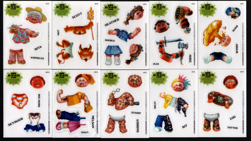 2011 Garbage Pail Kids GPK BNS Series 1 Mix 'N' Match 10 Card Sticker Set - TvMovieCards.com