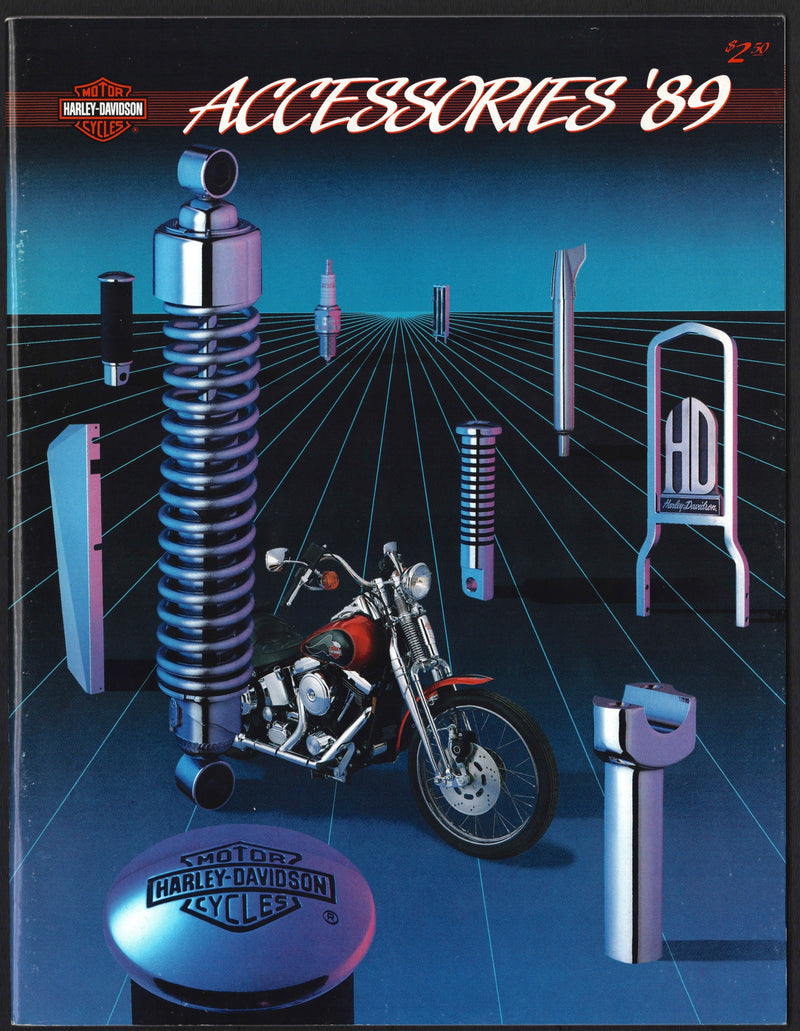 1989 Harley Davidson Motorcycles Dealer Parts / Accessories Catalog Brochure - TvMovieCards.com