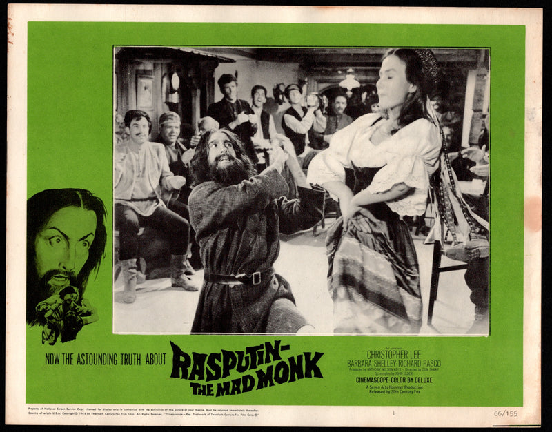 1966 Rasputin: The Mad Monk Lobby Card 11x14 Christopher Lee Barbara Shelley - TvMovieCards.com