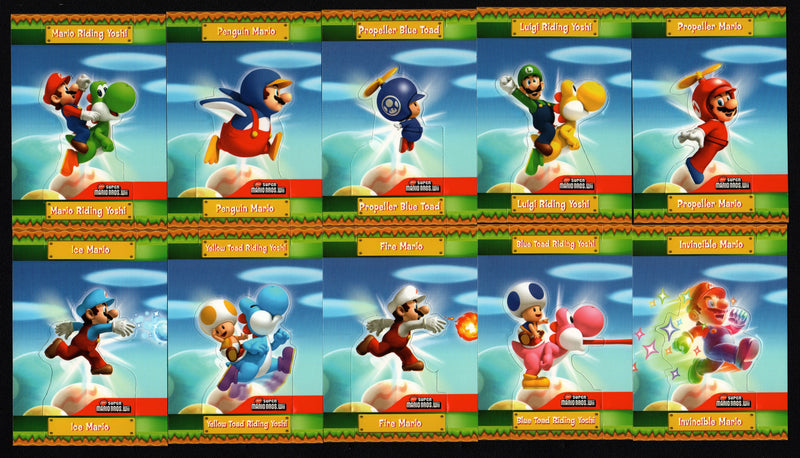 Super Mario Brothers Wii Standee Chase Card Set S1 thru S10 Enterplay 2010 - TvMovieCards.com