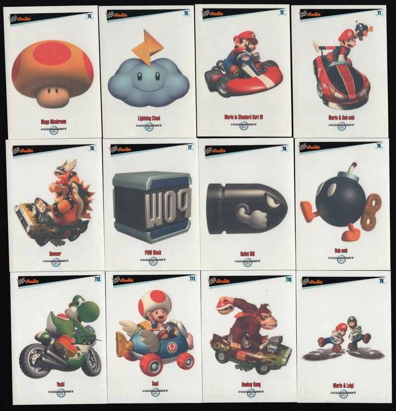 Mario Kart Wii FunTats Chase Card Set 12 Cards Enterplay 2010 T1-T12 Tattoos - TvMovieCards.com